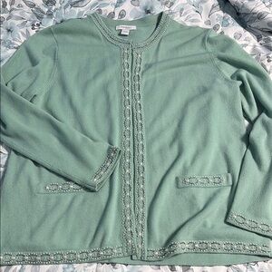 Green Beaded Women's Sweater